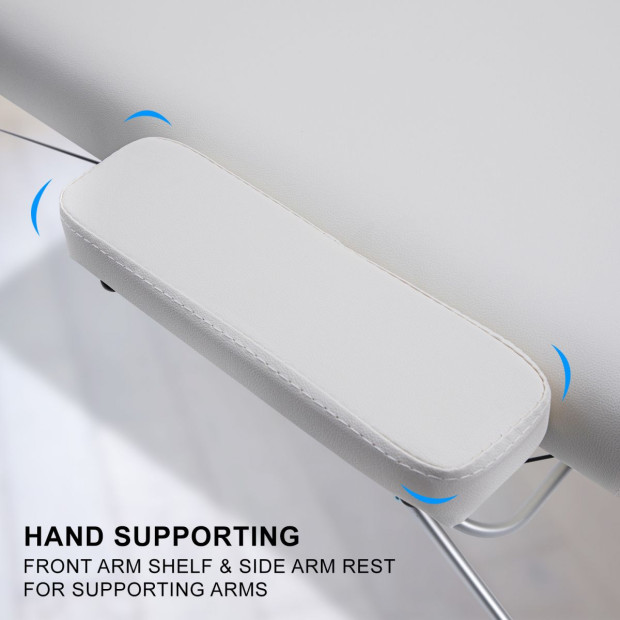 55cm Aluminium Portable Massage Table - WHITE Image 5