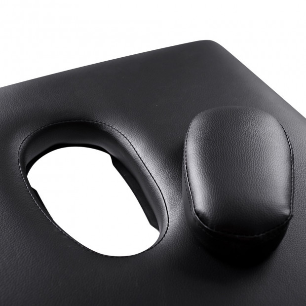 Portable Aluminium 3 Fold Massage Table Chair Bed Black 75cm Image 5