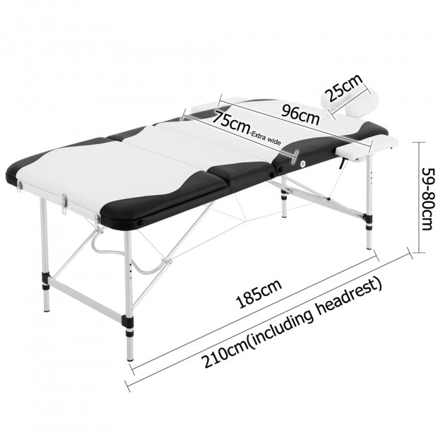 Professional Deluxe Folding Massage Table Black Image 3