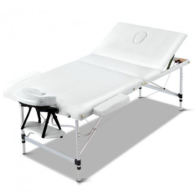 Zenses 80cm Wide Portable Aluminium Massage Table Beauty Therapy White