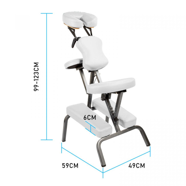 Aluminium Portable Massage Chair - WHITE Image 9