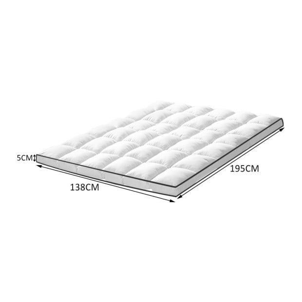 Bedding Pillowtop Mattress Topper Mat Pad Protector Cover Double Image 3