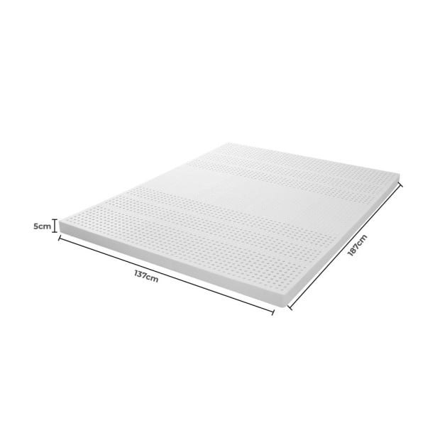 Latex Mattress Topper Double 7 Zone Removable Cover 5cm Image 3