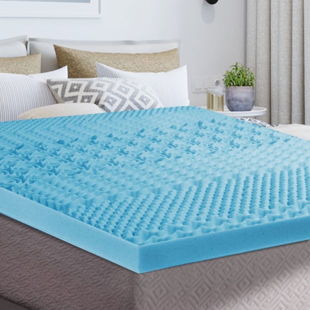 7-Zone Cool Gel Mattress Topper Memory Foam Removable Cover 8CM Double Image 8