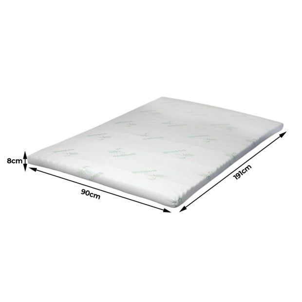7-Zone Cool Gel Mattress Topper Memory Foam Removable Cover 8CM Single Image 3