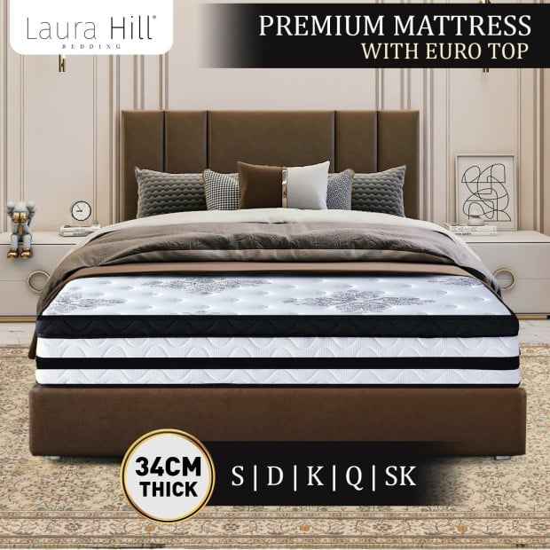 Laura Hill Mattress with Euro Top Foam Bed Base - 34cm