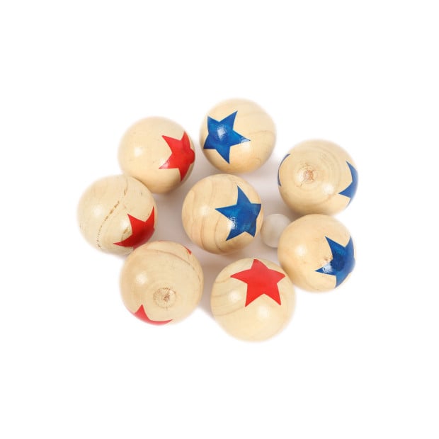 Deluxe 8 Wooden Ball Bowls Bocce Game Set W/ Rules