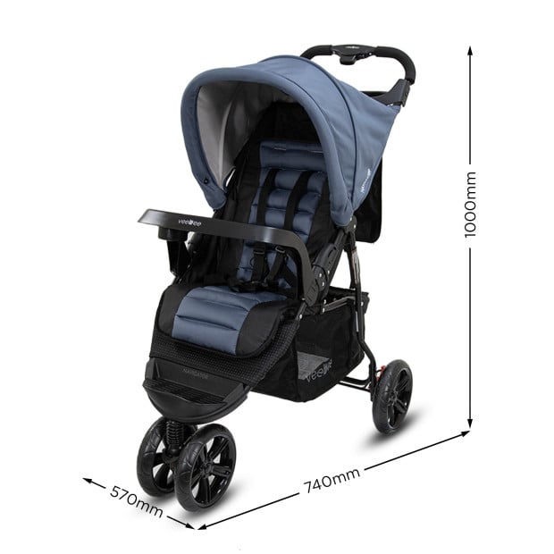 Veebee 3-Wheel Navigator Stroller - Glacier Image 6
