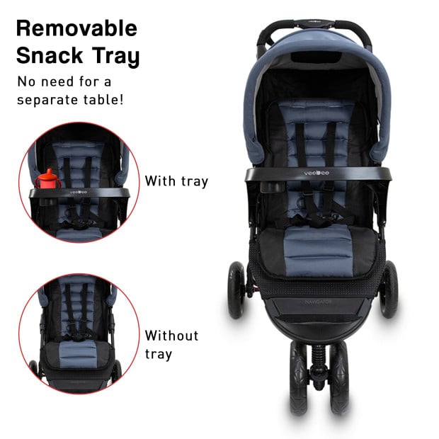 Veebee 3-Wheel Navigator Stroller - Glacier Image 11