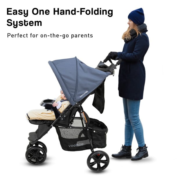 Veebee 3-Wheel Navigator Stroller - Glacier Image 10