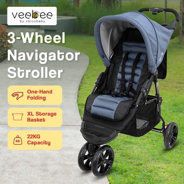 Veebee 3-Wheel Navigator Stroller - Glacier Image 12