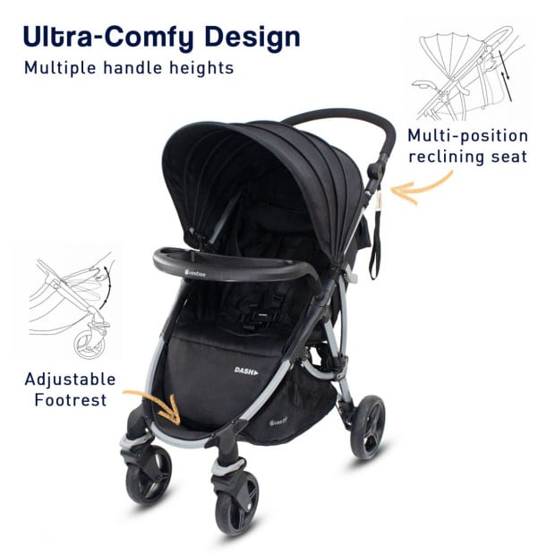 Veebee Dash Stroller with Snack Tray - Moon Shadow Image 8