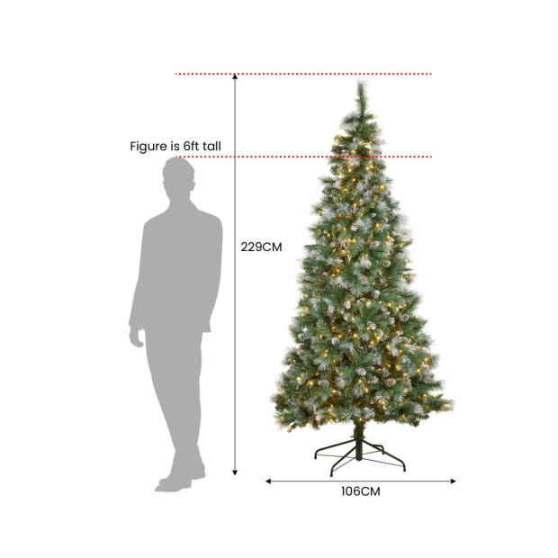 National Tree Company 2.3m Bayville Pine Slim Pre-Lit Christmas Tree Image 3