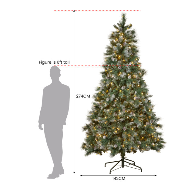 National Tree Company 2.7m Bayville Pine Pre-Lit Christmas Tree Image 3