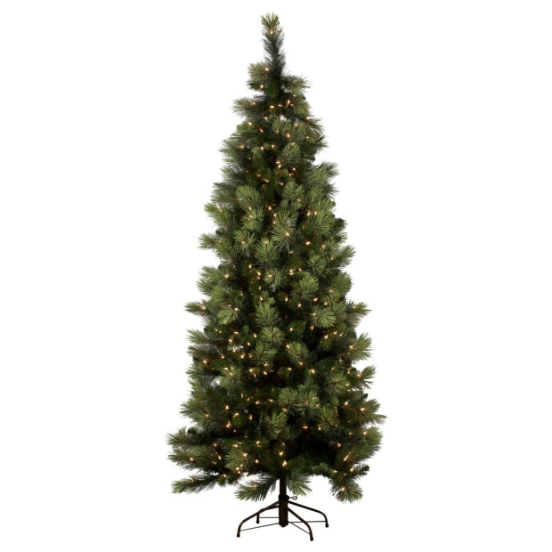 7.5ft Christmas Tree with Lights- Slimline Carolina Pine