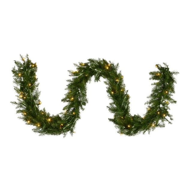 National Tree Company 274cm Prelit Christmas Garland - Dunhill Shimmer Fir Image 2