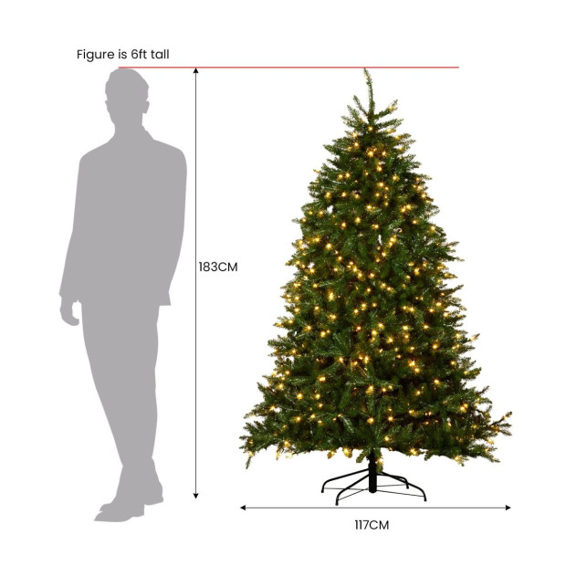 National Tree Company 1.8m Dunhill Shimmer Fir Pre-Lit Christmas Tree Image 4