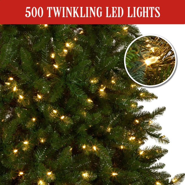 National Tree Company 1.8m Dunhill Shimmer Fir Pre-Lit Christmas Tree Image 5