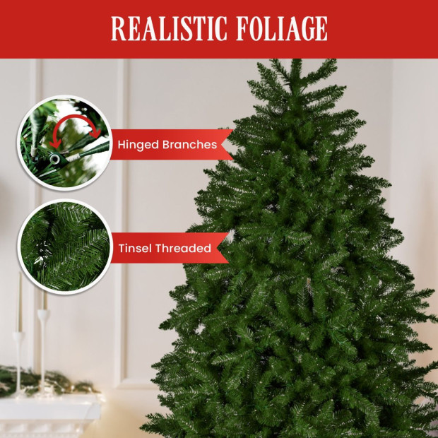 National Tree Company 1.8m Dunhill Shimmer Fir Pre-Lit Christmas Tree Image 6