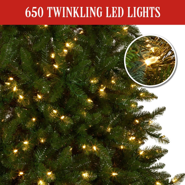 National Tree Company 2.3m Dunhill Shimmer Fir Pre-Lit Christmas Tree Image 5