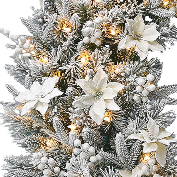 National Tree Company Frosted Colonial Pre-Lit Christmas Wreath - 122cm Image 4