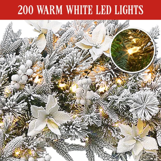 National Tree Company Frosted Colonial Pre-Lit Christmas Wreath - 122cm Image 5