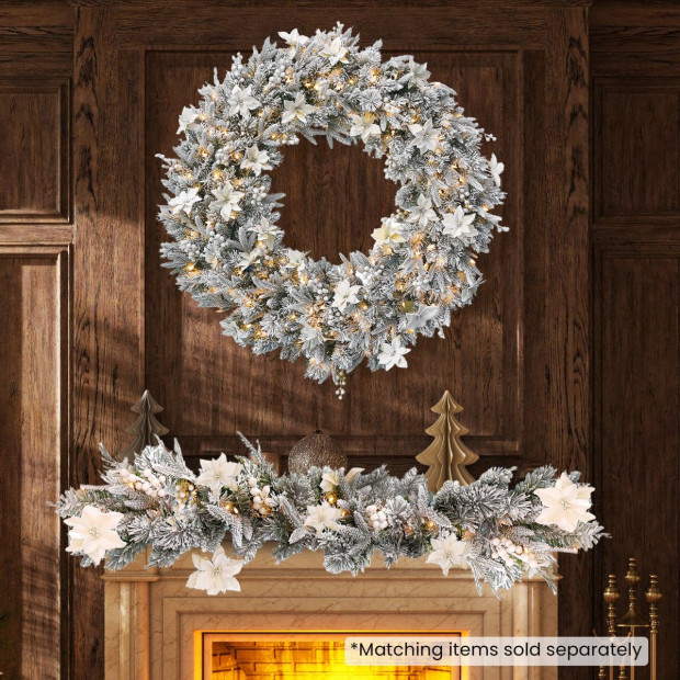 National Tree Company Frosted Colonial Pre-Lit Christmas Wreath - 122cm Image 7