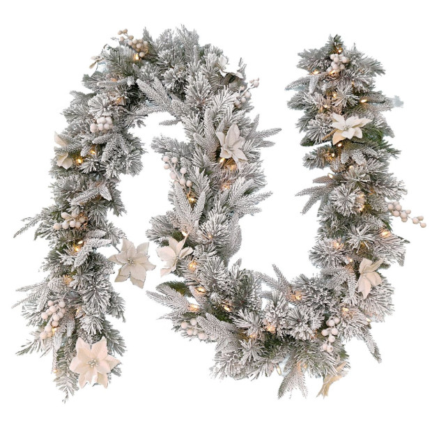 National Tree Company Frosted Colonial Christmas Garland - 274cm Image 2