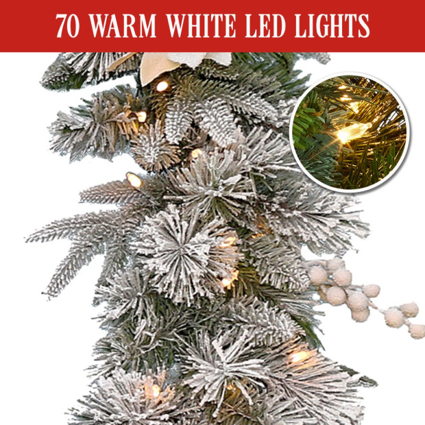 National Tree Company Frosted Colonial Christmas Garland - 274cm Image 5