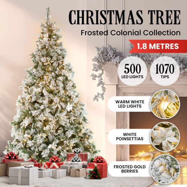 National Tree Company 1.8m Frosted Colonial Prelit Christmas Tree