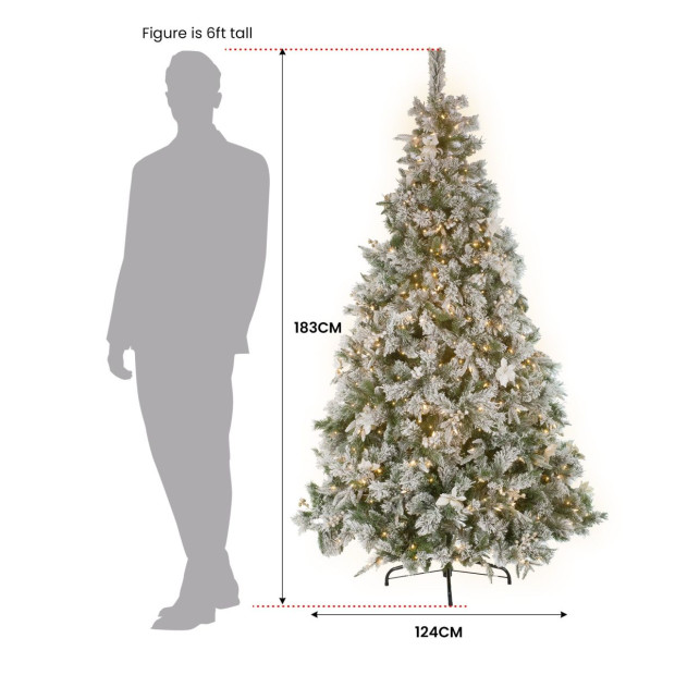 National Tree Company 1.8m Frosted Colonial Prelit Christmas Tree Image 4