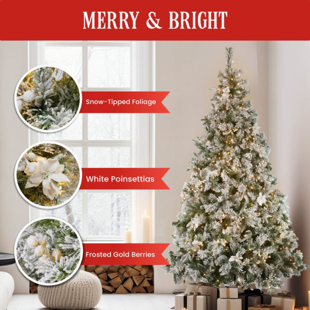 National Tree Company 1.8m Frosted Colonial Prelit Christmas Tree Image 8