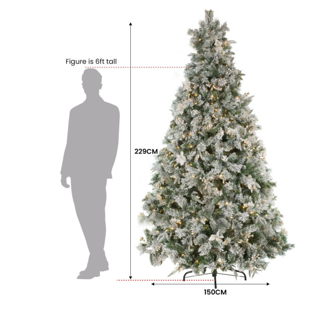 National Tree Company 2.3m Frosted Colonial Prelit Christmas Tree Image 4