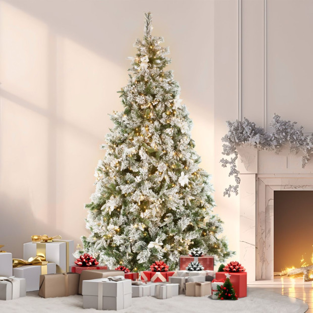 National Tree Company 2.3m Frosted Colonial Prelit Christmas Tree Image 10