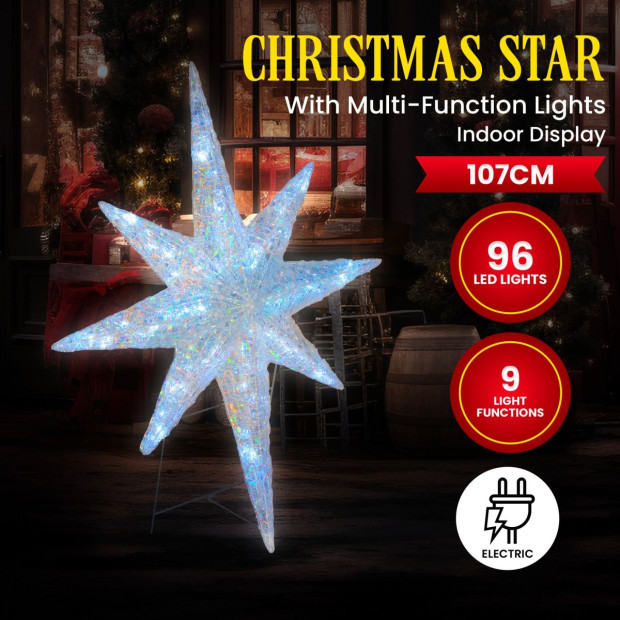 Christmas Display Star with Lights - 107cm