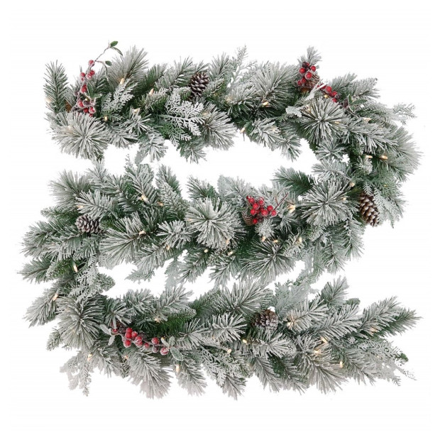 National Tree Company Snowy Bedford Christmas Garland - 274cm Image 2