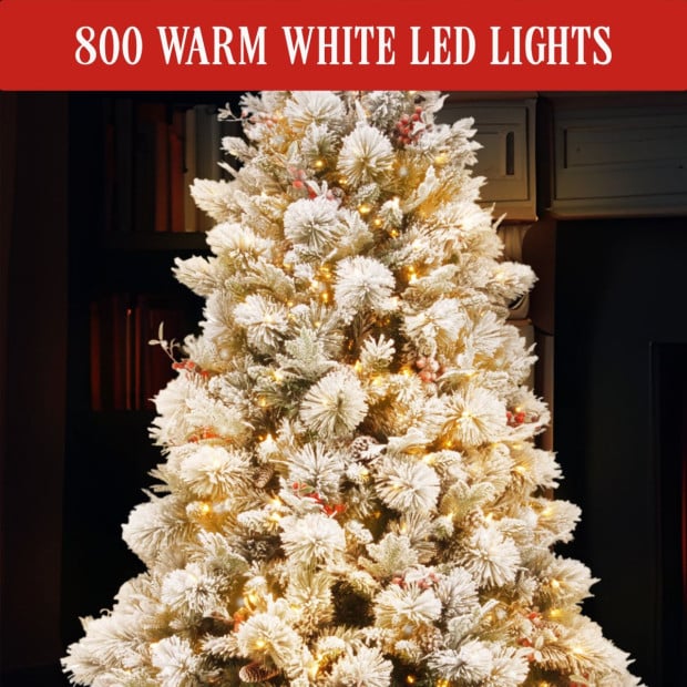 7.5foot 229cm Snowy Bedford Christmas Tree 1012 tips 800 LED Lights Image 5