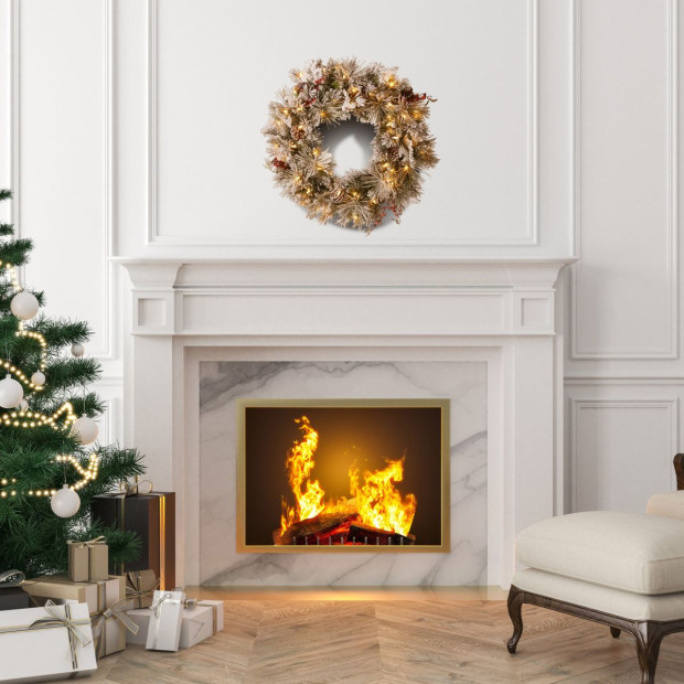 National Tree Company Snowy Bedford Christmas Wreath - 61cm Image 8