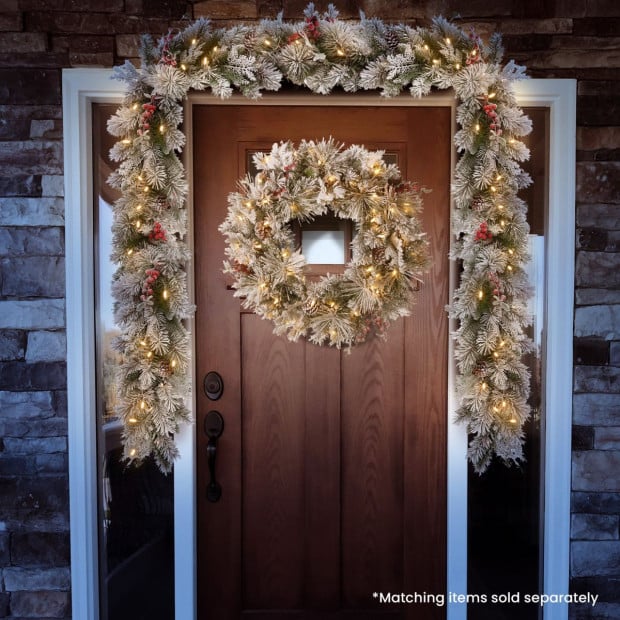 National Tree Company Snowy Bedford Christmas Wreath - 61cm Image 9