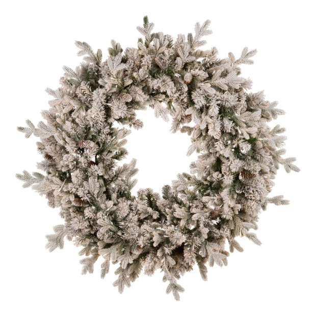 National Tree Company Snowy Dorchester Pre-Lit Christmas Wreath - 122cm Image 3