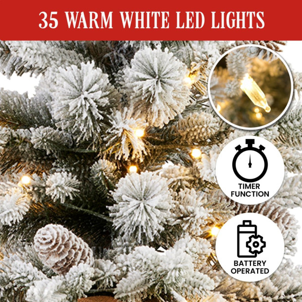 National Tree Company 61cm Snowy Dorchester Prelit Tabletop Christmas Tree Image 6