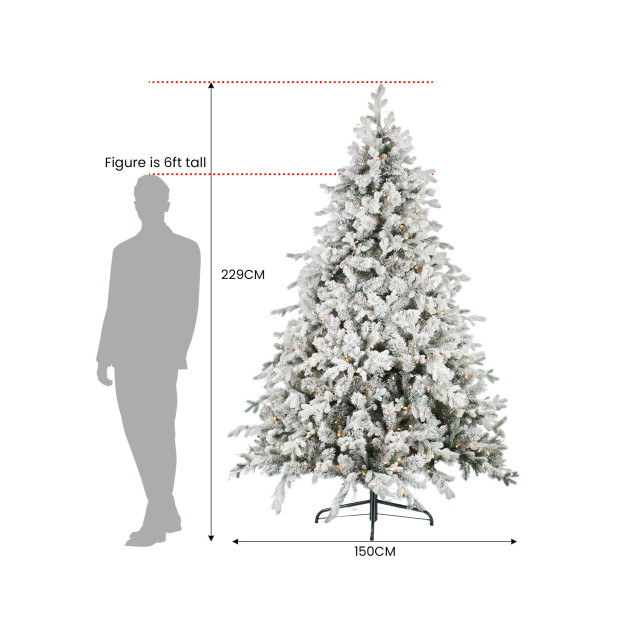 National Tree Company 2.3m Snowy Dorchester Pre-Lit Christmas Tree Image 3