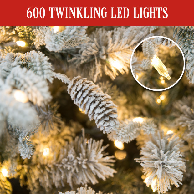 National Tree Company 2.3m Snowy Dorchester Pre-Lit Christmas Tree Image 4