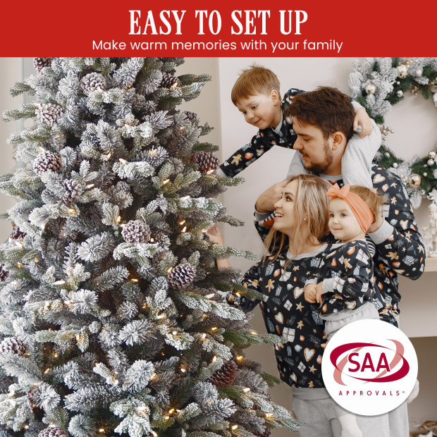 National Tree Company 2.3m Snowy Dorchester Pre-Lit Christmas Tree Image 6