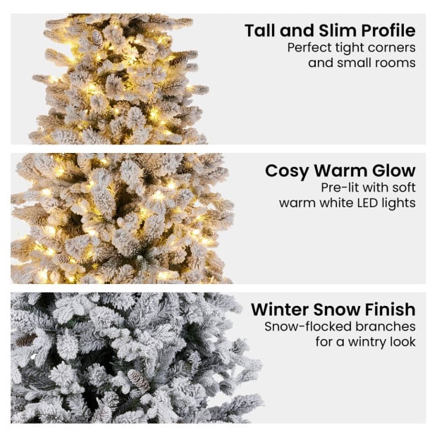 National Tree Company 7.5 ft Snowy Dorchester Pencil Christmas Tree Image 5