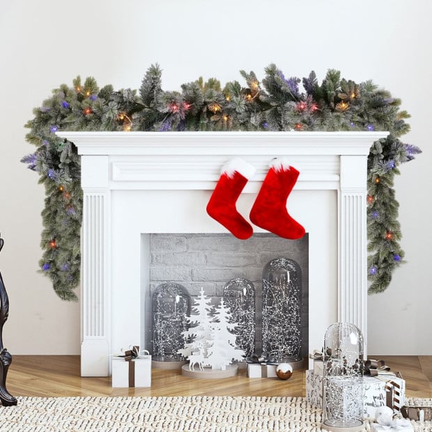National Tree Company 274cm Battery-Operated Christmas Garland - Snowy Stamford Spruce Image 7