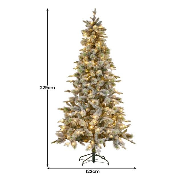 National Tree Company Snowy Stamford Spruce 7.5 ft Christmas Tree w/ LED Lights Image 3