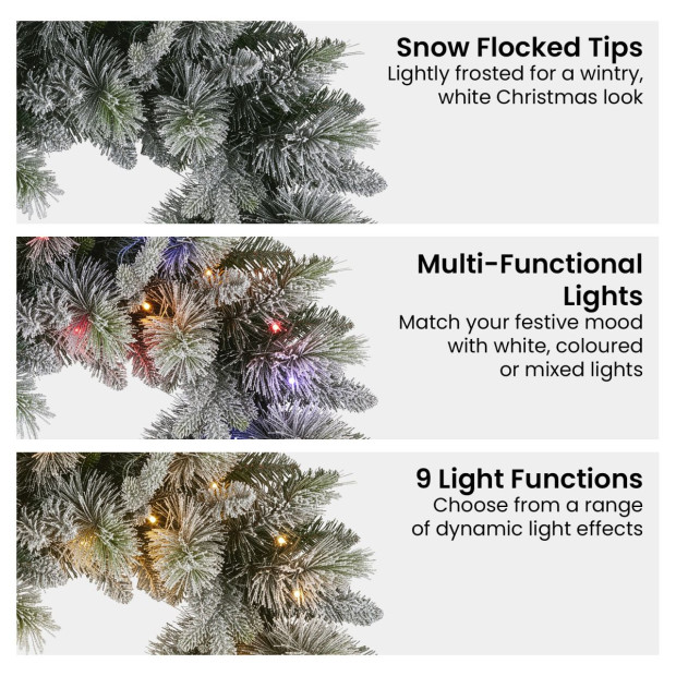 National Tree Company 76cm Battery-Operated Christmas Wreath - Snowy Stamford Spruce Image 6