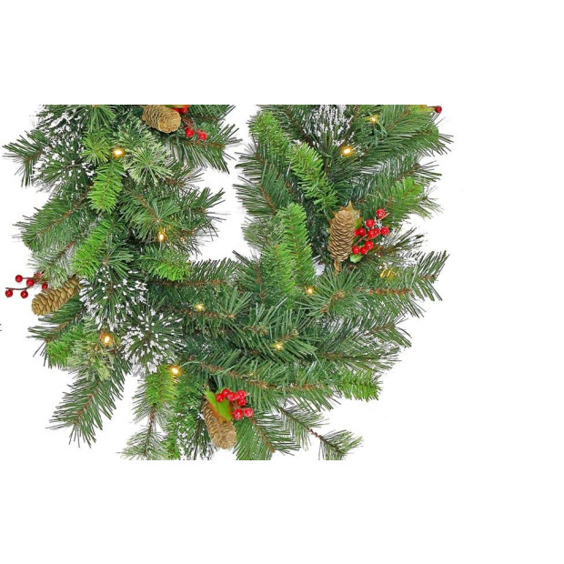 Christmas Garland with Lights- Battery Operated 274cm Wintry Pine Image 2