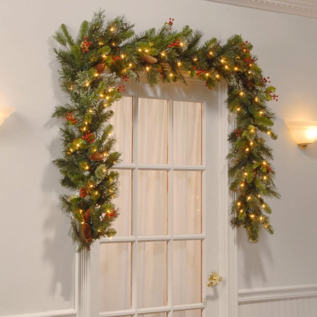 Christmas Garland with Lights- Battery Operated 274cm Wintry Pine Image 3